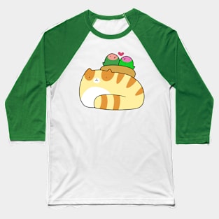 Tabby and Lovebirds Baseball T-Shirt